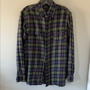 Polo by Ralph Lauren Multicolor Plaid Flannel Men's Shirt. Size M.